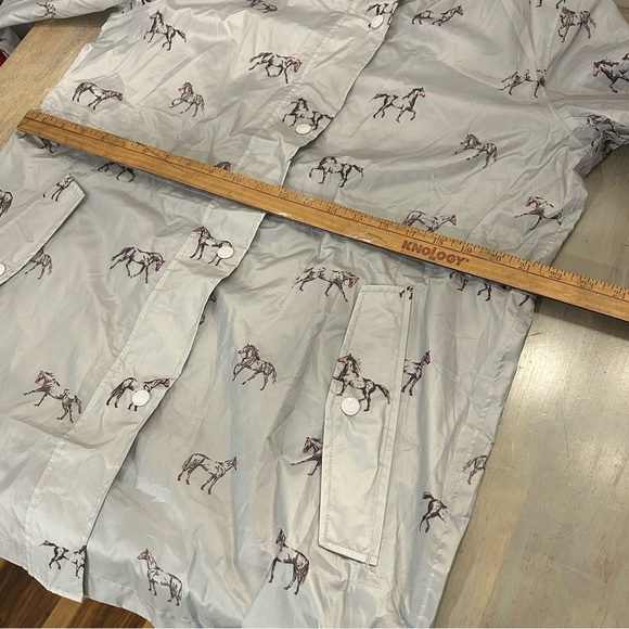 Joules Horse Print Golightly Waterproof Packable Rain  Jacket Gray Women’s 10 - Picture 13 of 15